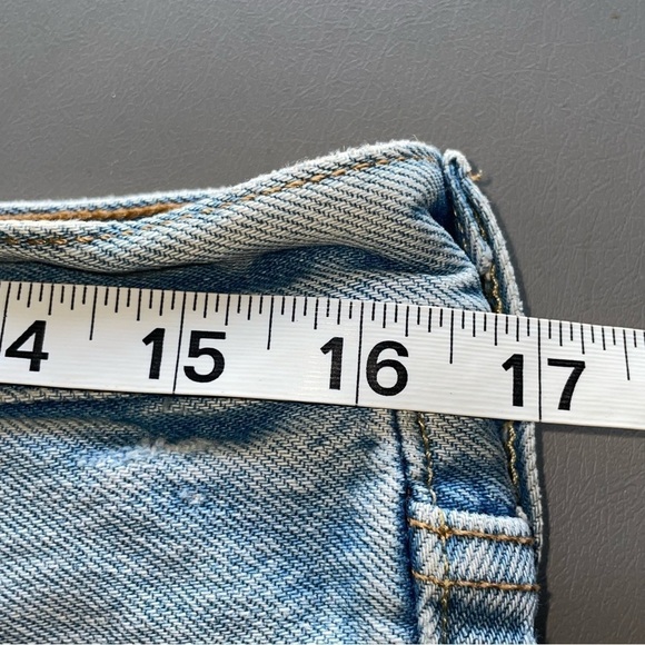 Levi’s Premium 501 High Rise Cut-Off Denim Shorts – Distressed with Colorful But - Picture 6 of 8